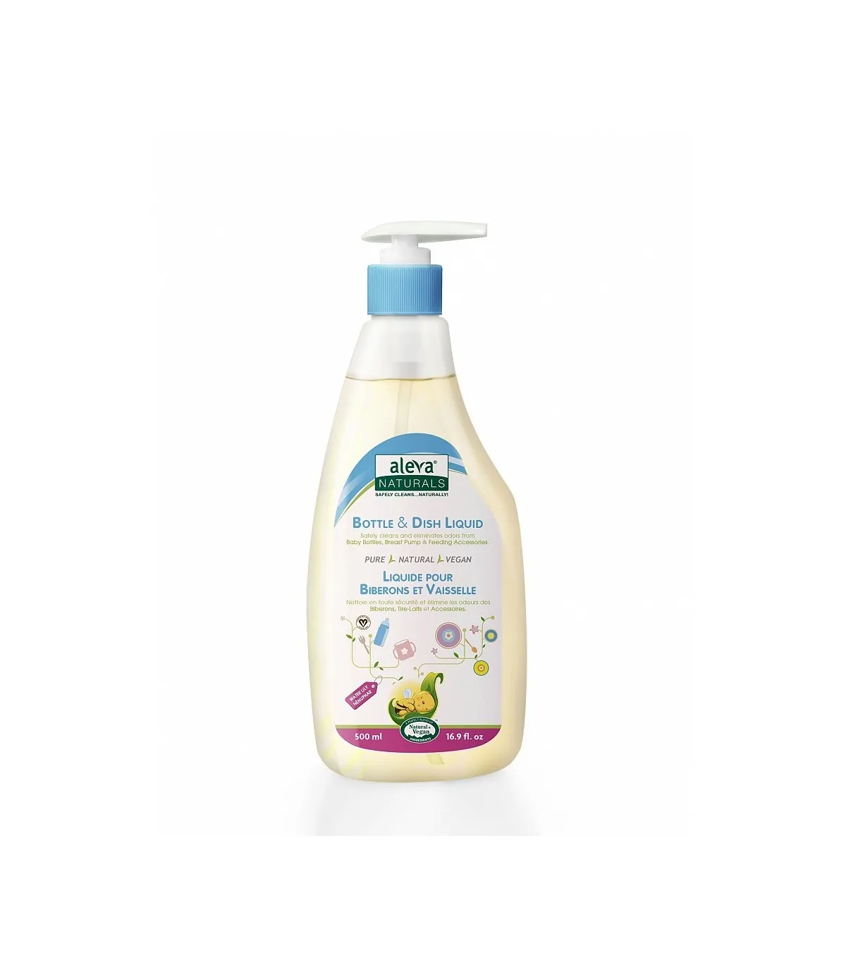 Detergent pentru biberoane si vesela cu parfum de nufar, 500 ml, Aleva Naturals