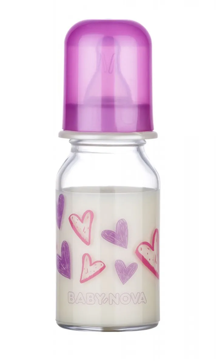 Baby Nova 44605 Biberon Sticla 125ml - Roz