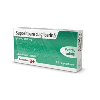 Supozitoare cu glicerina adulti, 12 supozitoare, Antibiotice