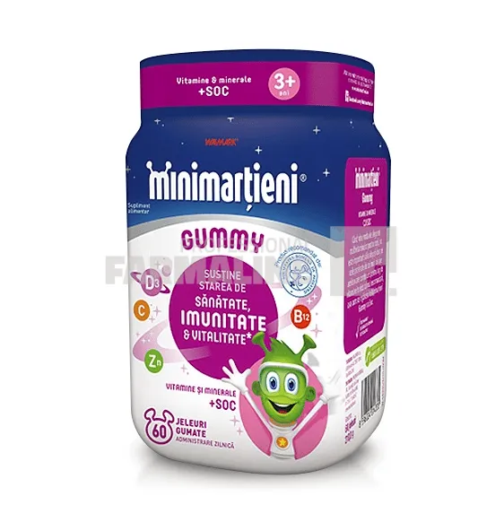 Minimartieni Gummy soc aroma mere si coacaze 60 jeleuri