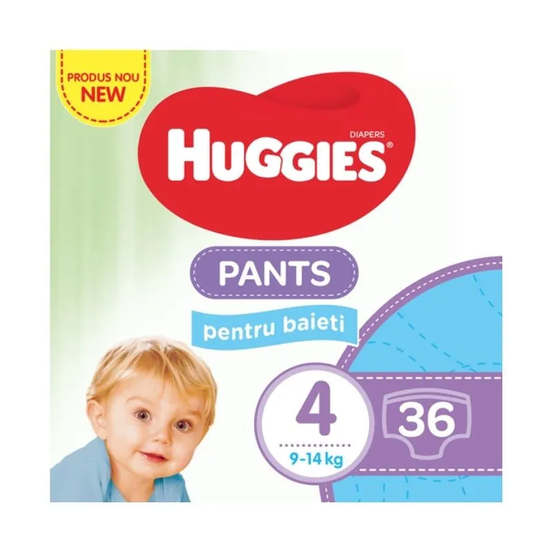Huggies Pants Boy nr. 4 (9-14 kg) chilotei x 36 bucati