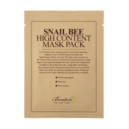 Masca hidratanta cu secretie de melc si venin de albina Sanail Bee, 20 g, Benton