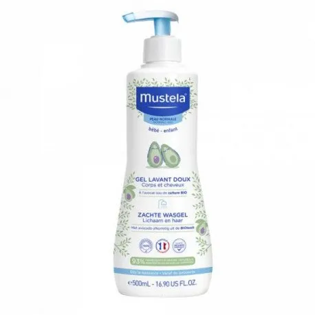 Mustela Gel de Curatare Delicat pentru Par si Corp, 500 ml