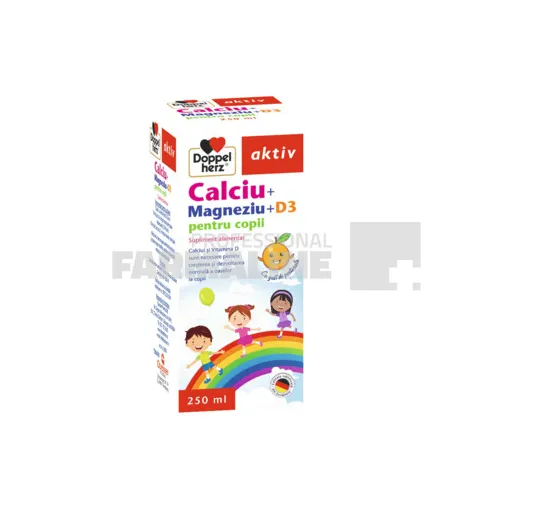 Doppelherz Aktiv Calciu + Magneziu + D3 Sirop pentru copii 250 ml