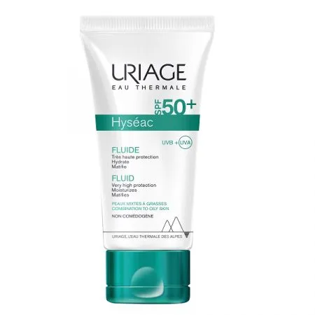 Fluid protectie solara ten mixt-gras Hyseac SPF 50+, 50 ml, Uriage
