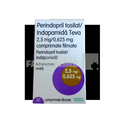 PERINDOPRIL TOSILAT/INDAPAMIDA TEVA 2,5 mg/0,625 mg x 30 COMPR. FILM. 2,5mg/0,625mg TEVA PHARMACEUTICALS
