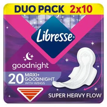 Absorbante Maxi Goodnight, 2 x 10 bucati, Libresse