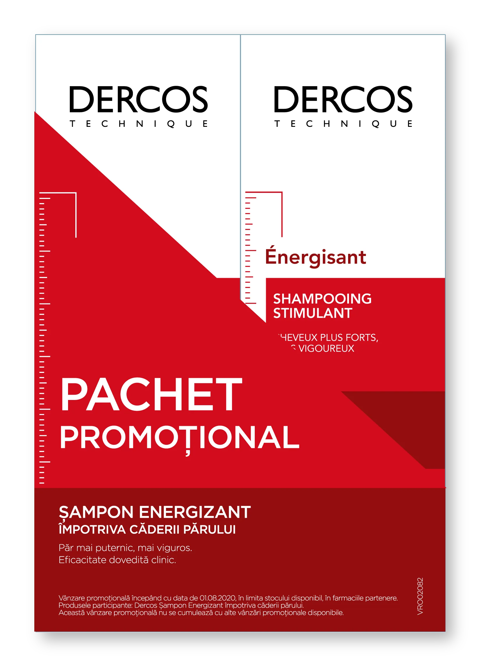 VICHY Dercos bi-pack sampon energizant, 2 x 200ml
