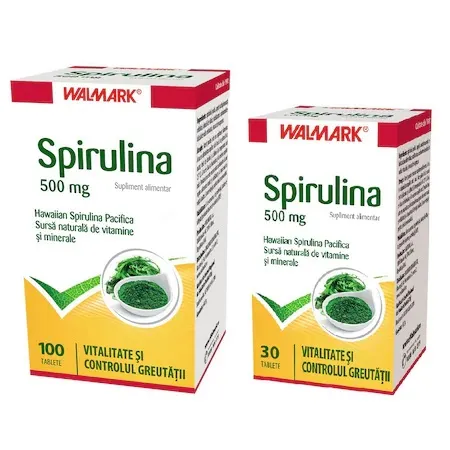 Pachet Spirulina 500 mg, 100 tablete + 30 tablete, Walmark