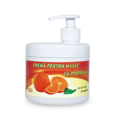 Crema pentru masaj cu portocala, unt de shea si migdale, 500 ml, Kosmo Line