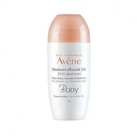 Avene Deodorant roll-on 24H pentru piele sensibila, 50 ml