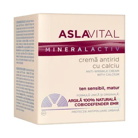 Crema antirid cu calciu Mineralactiv, 50 ml, Aslavital 156