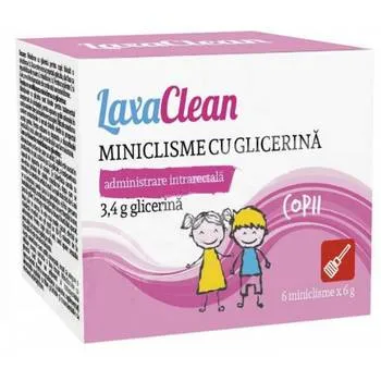 Microclisme cu glicerina pentru copii LaxaClean, 6 bucati, Viva Pharma