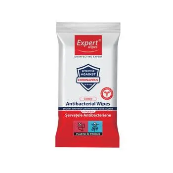 Servetele umede antibacteriene Clasic, 15 bucati, Expert Wipes