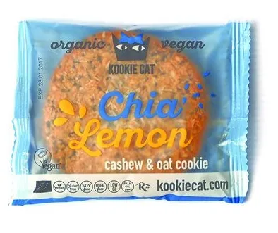 Cookie eco fara gluten cu chia si lamaie, 50g, Kookie cat