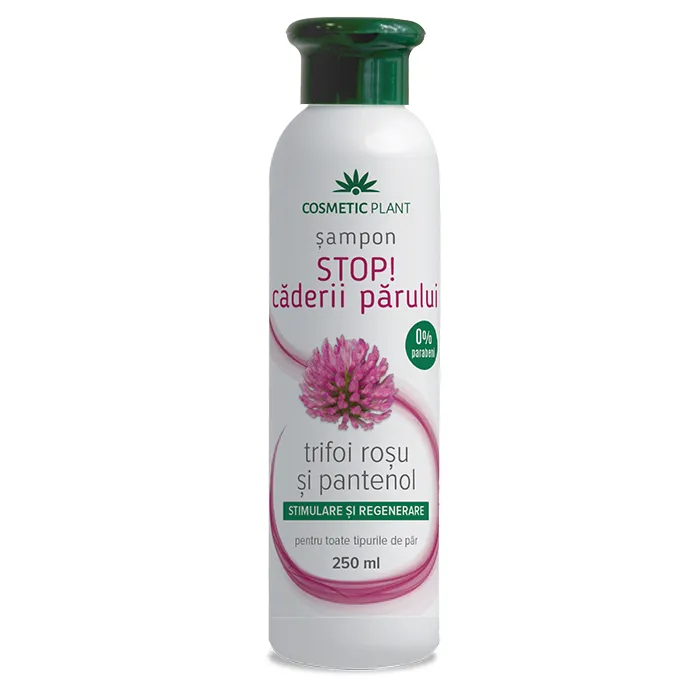Sampon STOP! caderii parului cu trifoi rosu si pantenol, 250 ml, Cosmetic Plant