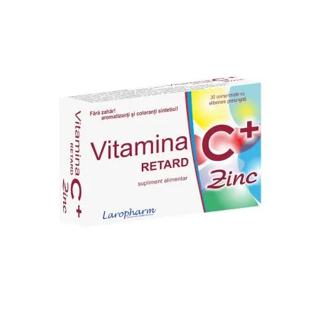 Vitamina C Retard + Zinc, 30 comprimate, Laropharm