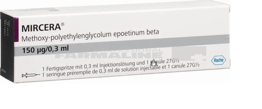 MIRCERA 150mcg/0,3ml x 1 SOL. INJ. IN SERINGA PREUMPLUT 150mcg/0,3ml ROCHE REGISTRATION L