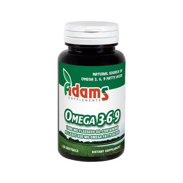 Omega 3-6-9 ulei in 1000 mg, 30 capsule, Adams