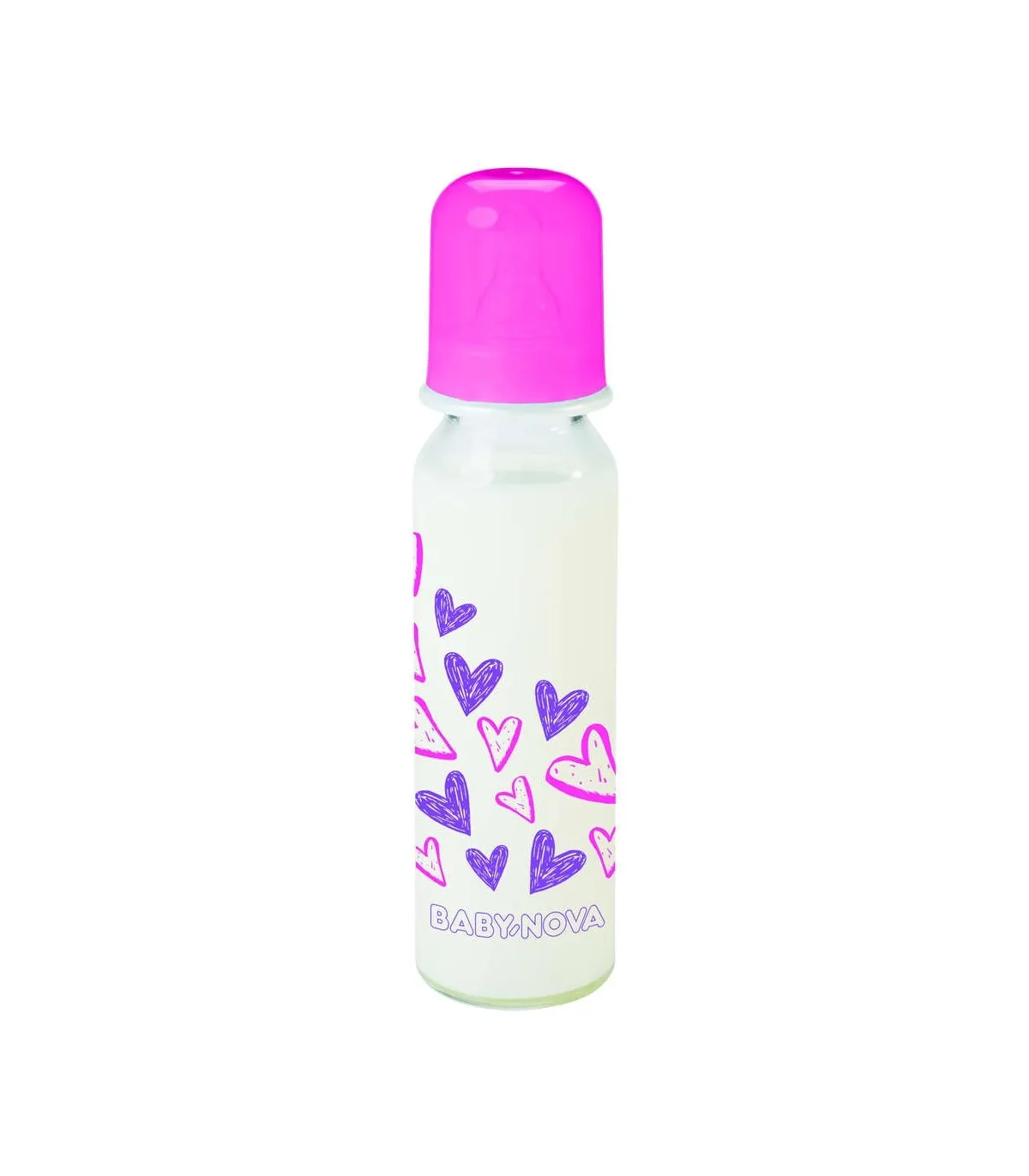 Baby Nova 43705 Biberon din Sticla 240ml - Roz