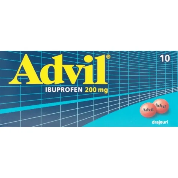 ADVIL 200MG X 10 DRAJEURI