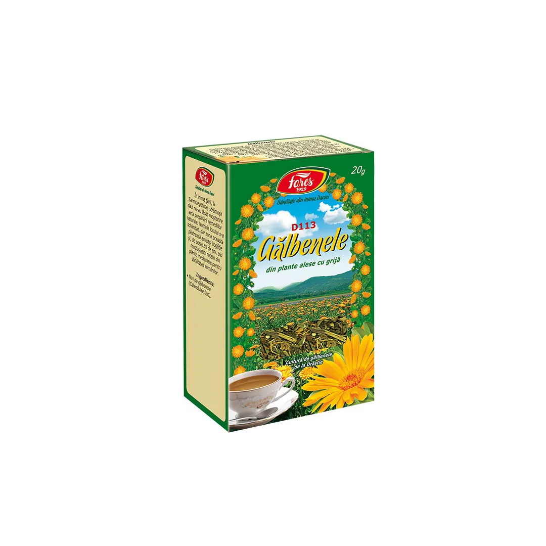 Ceai Flori de Galbenele, D113, 20 g, Fares