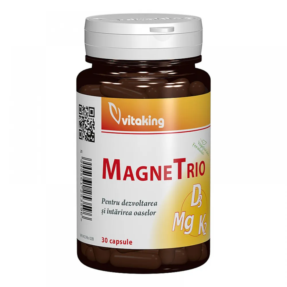 MagneTrio Magneziu, Vitamina K2 si Vitamina D3 (30 capsule), Vitaking