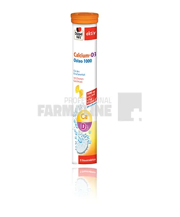 Doppelherz Aktiv Calciu+ D3 Osteo 1000 mg 15 comprimate efervescente