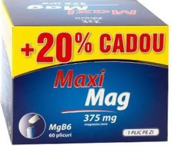 MaxiMag 375mg Mg+B6,60 plicuri