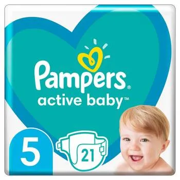 Scutece Active Baby Junior, Marimea 5, 21 bucati, Pampers