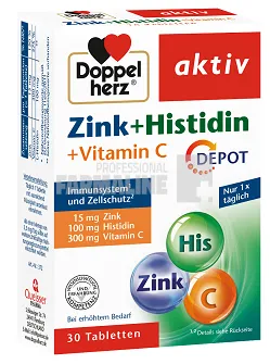 Doppelherz Zink + Histidin + Vitamina C depot 30 comprimate