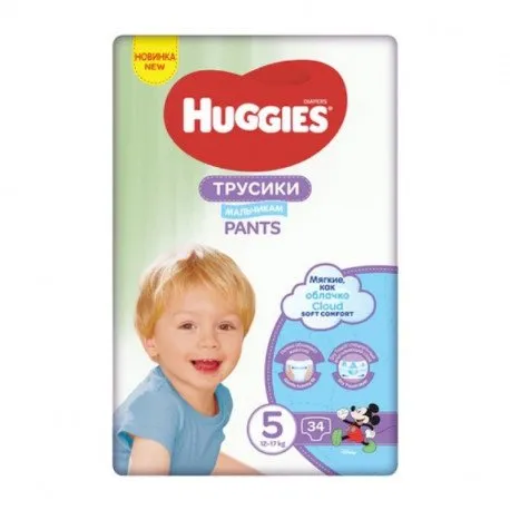 Huggies Pants D Jumbo,Nr.5, Baieti 12-17kg, 34 bucati