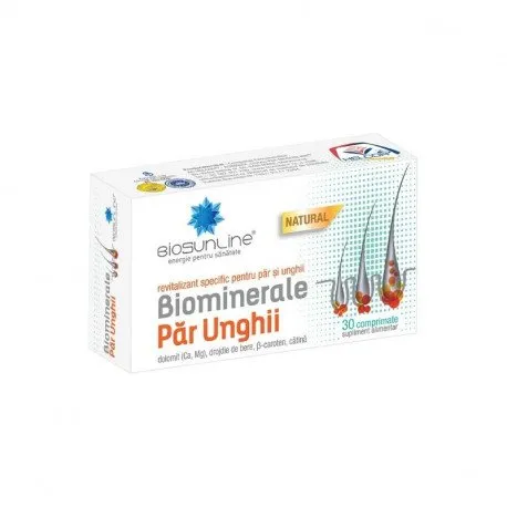 BioSunLine Biominerale Par Unghii, 30 comprimate