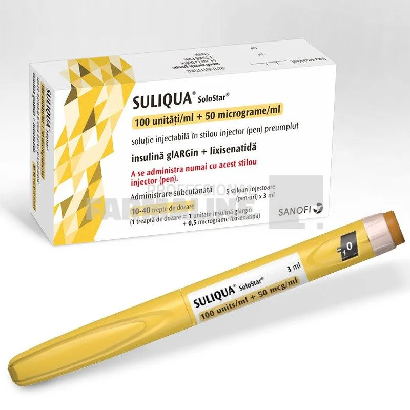 SULIQUA 100 unitati/ml+33 micrograme/ml X 5