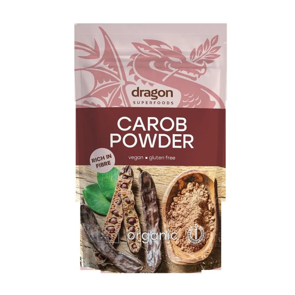Pudra de carob (roscove) bio (200g), Dragon Superfoods