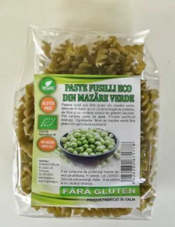Paste fusilli cu mazare verde eco FG (ManagisBio)