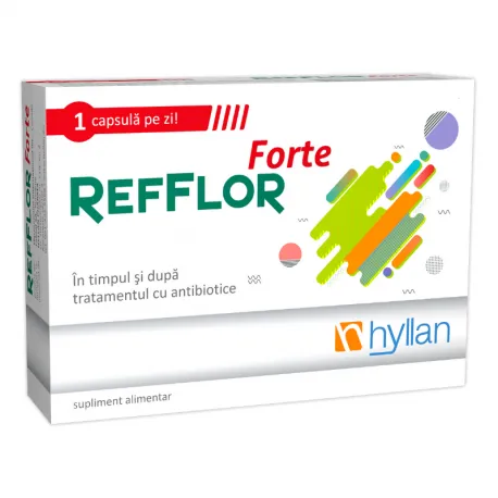 Refflor Forte - Probiotice pentru reglarea tranzitului intestinal, 10 capsule