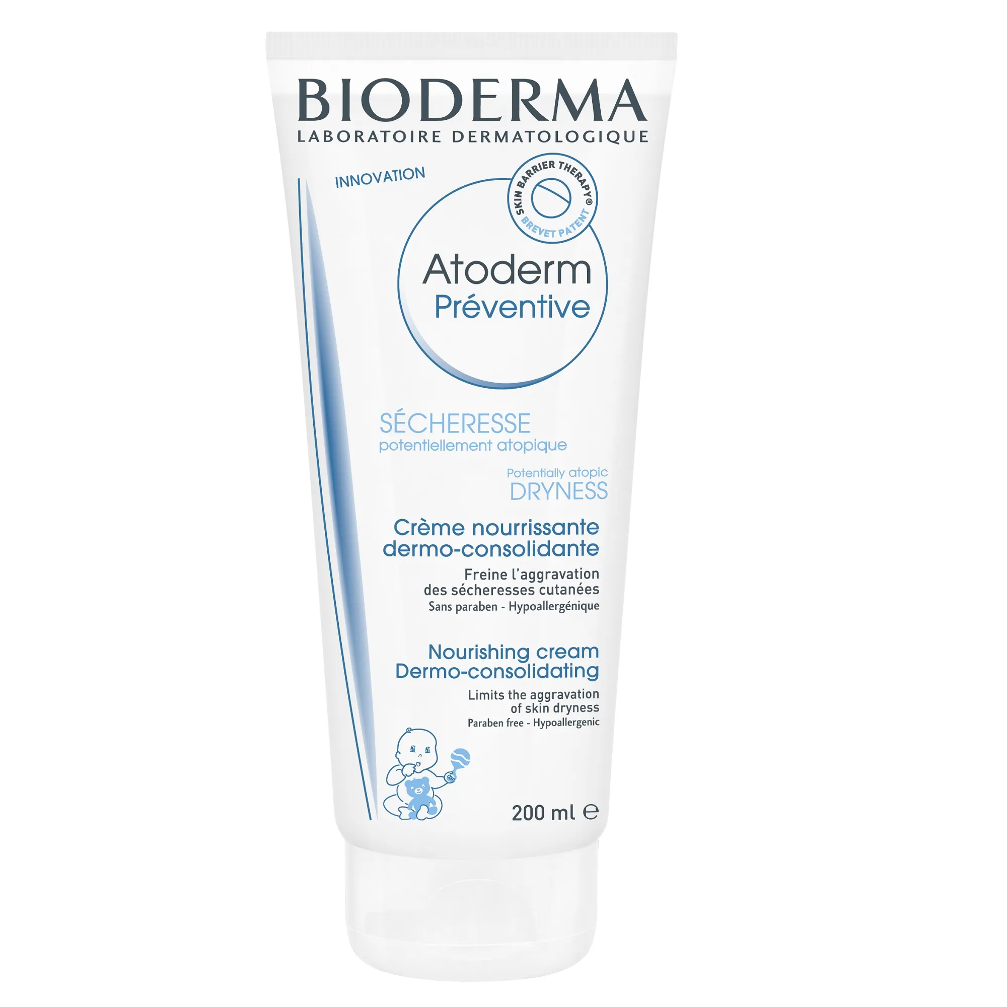 BIODERMA Crema nutritiva pentru pielea uscata a copiilor Atoderm Preventive, 200 ml