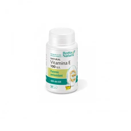 Vitamina E naturala 100 UI, 30 capsule, Rotta Natura