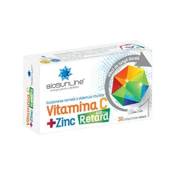 Vitamina C 600mg + Zinc Retard, 30 comprimate, BioSunLine