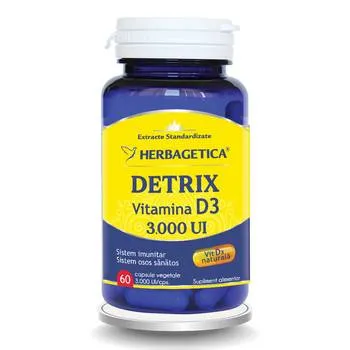 Vitamina D3 Naturala 3000 UI, 60 capsule vegetale, Herbagetica