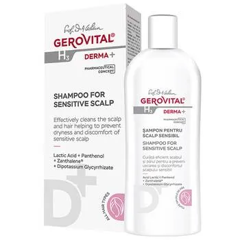 Sampon pentru scalp sensibil H3 Derma+, 200ml, Gerovital