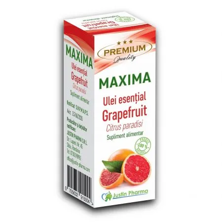 Ulei esential de grapefruit Maxima, 10 ml, Justin Pharma