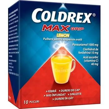 Coldrex Maxgrip Lemon, 10 plicuri, Perrigo