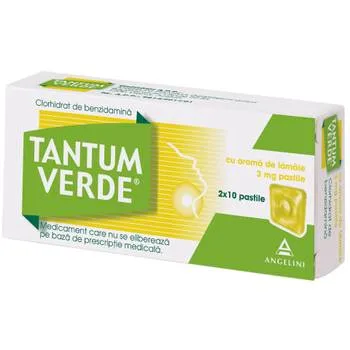 Tantum Verde cu aroma de lamaie 3 mg, 20 pastile, Angelini