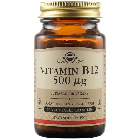 Vitamina B12, 500 mcg, 50 capsule, Solgar