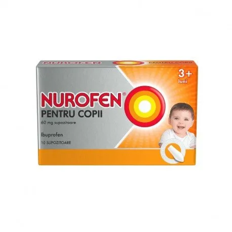 Nurofen copii 60 mg, 10 supozitoare