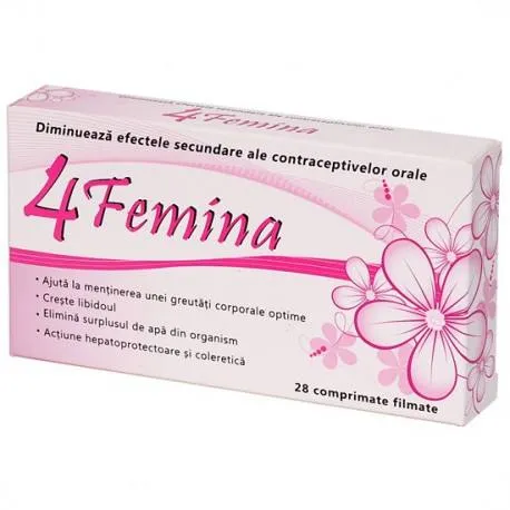 4Femina, 28 comprimate, adjuvant efecte contraceptive
