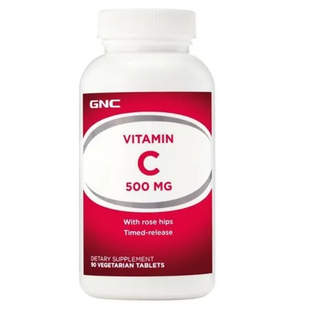 GNC Vitamin C 500 mg, cu eliberare prelungita, 90 tablete