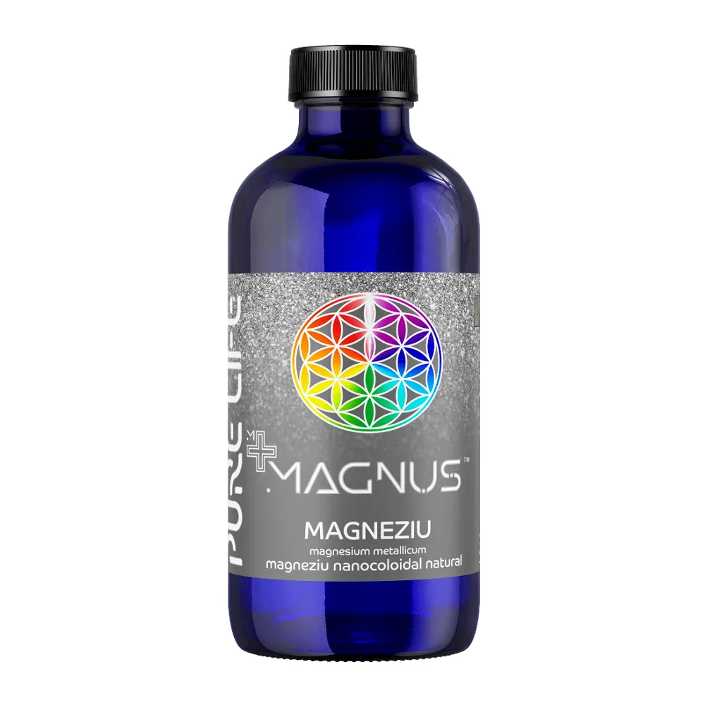 Magneziu nanocoloidal Minerals+ Magnus, 55 ppm, 240 ml, Pure Life